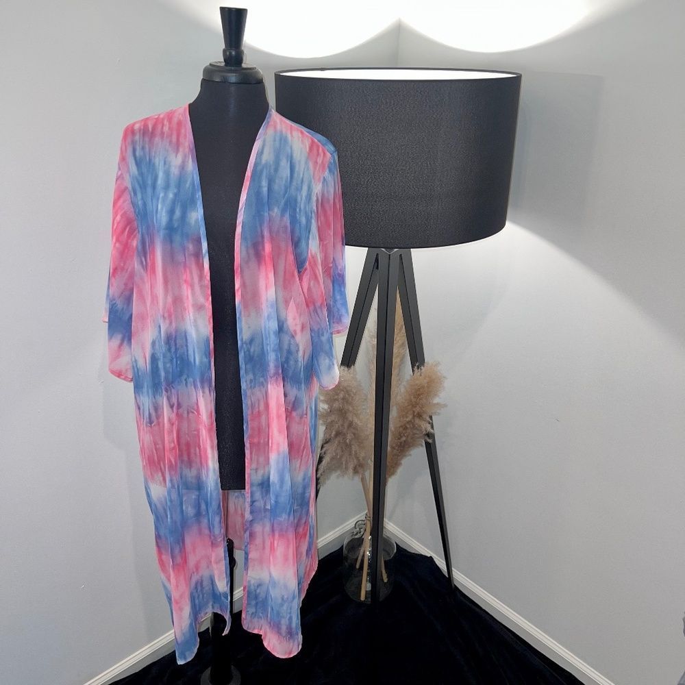 NWOT MTS Blue Pink Bikini Cover Up Shaul